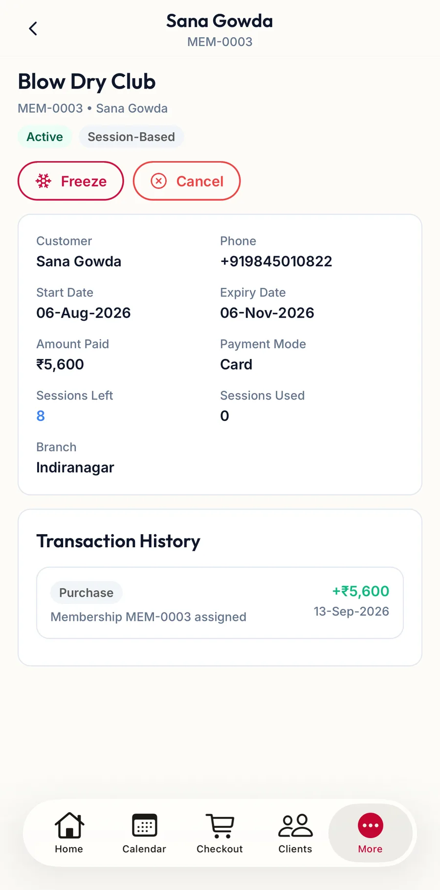 A membership open in the app