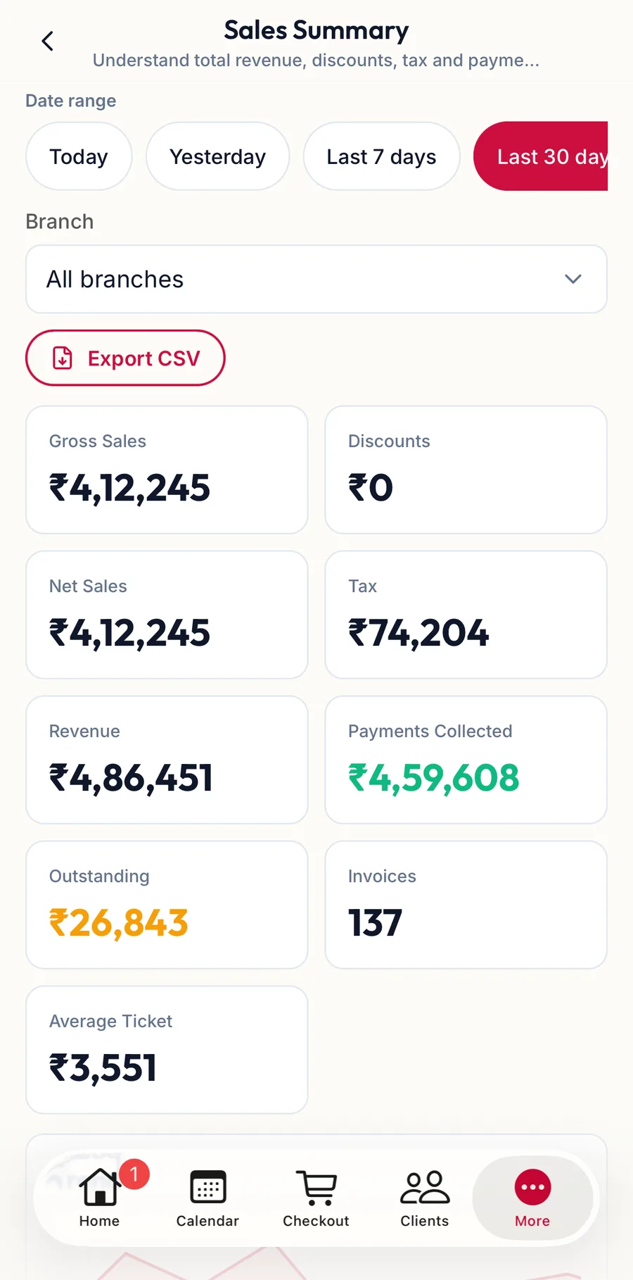 A report open in the app