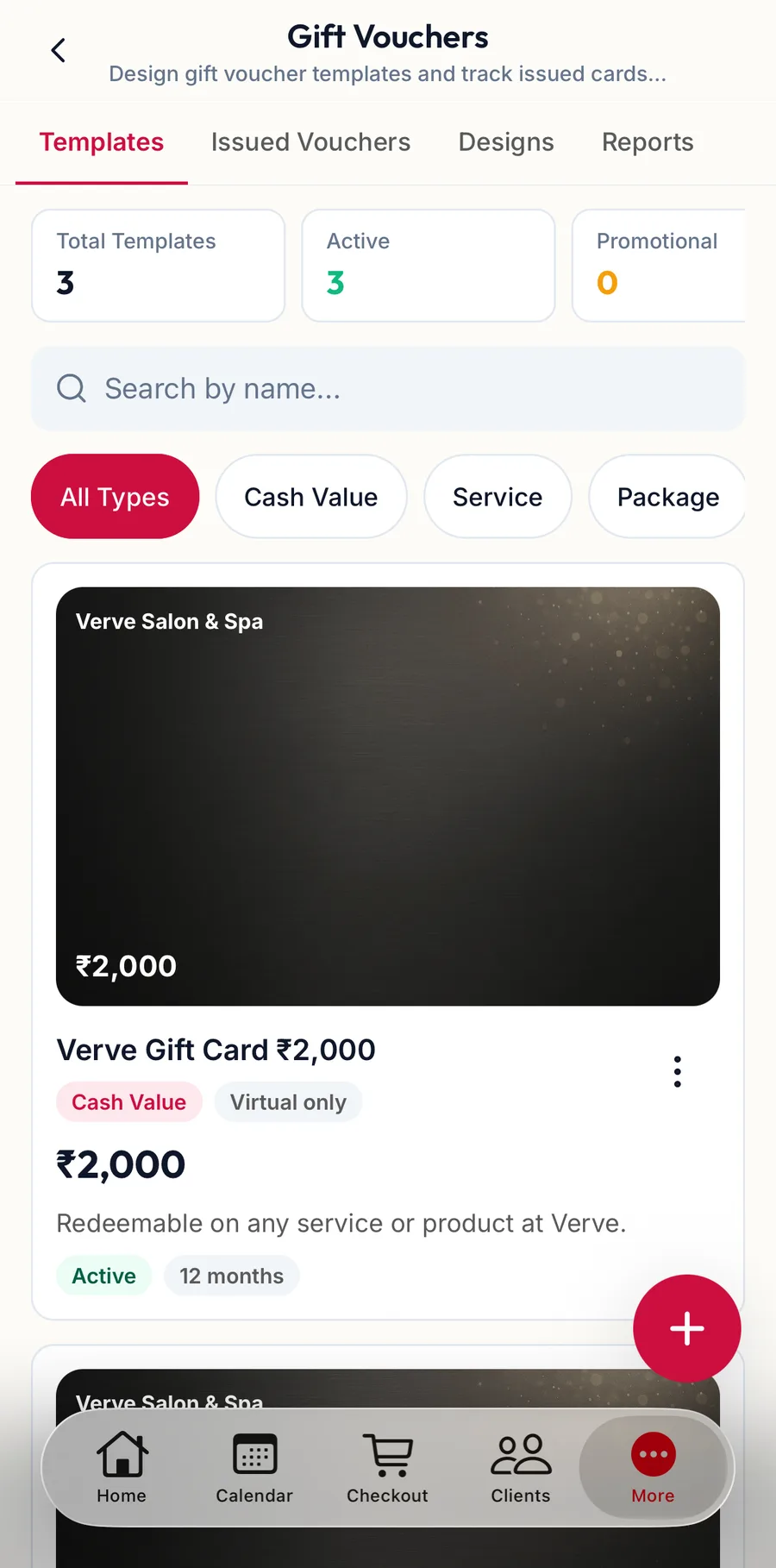 The Templates tab in the app