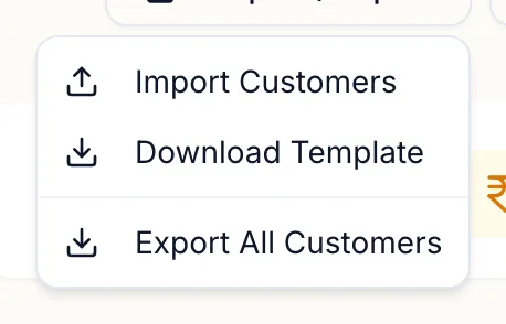 The Import and Export menu