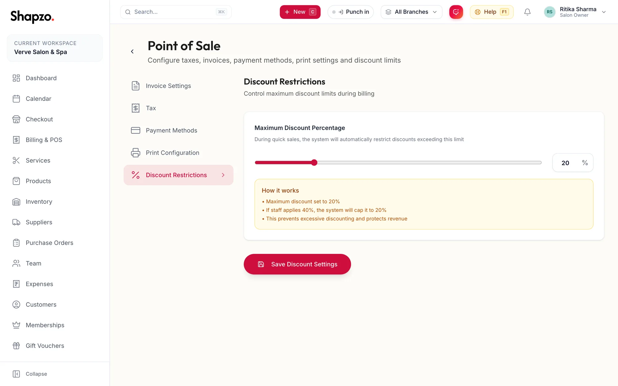 The Discount Restrictions section