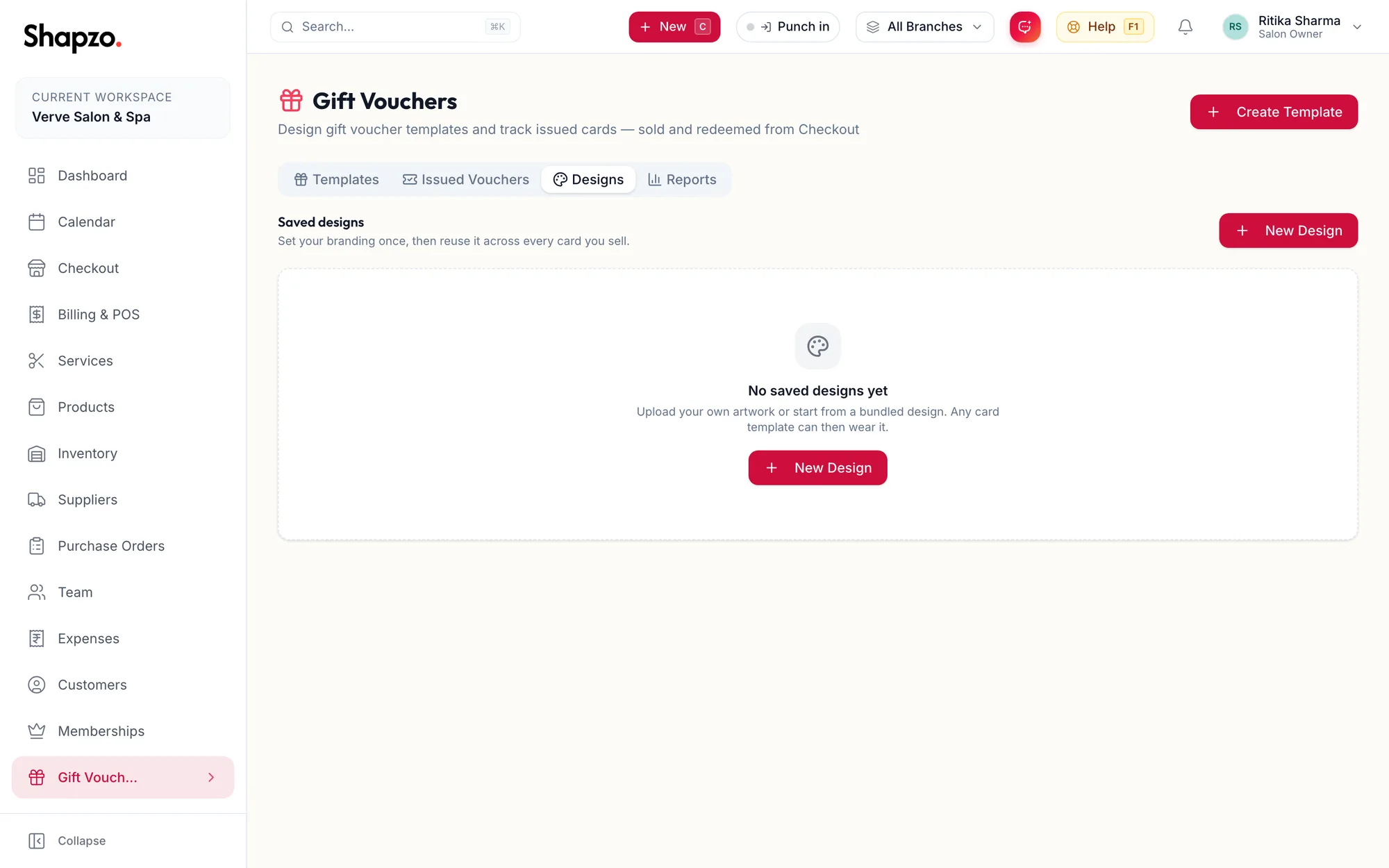 The Designs tab