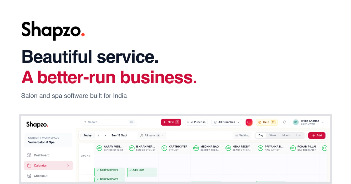 Shapzo | Software for Appointment-Led Businesses